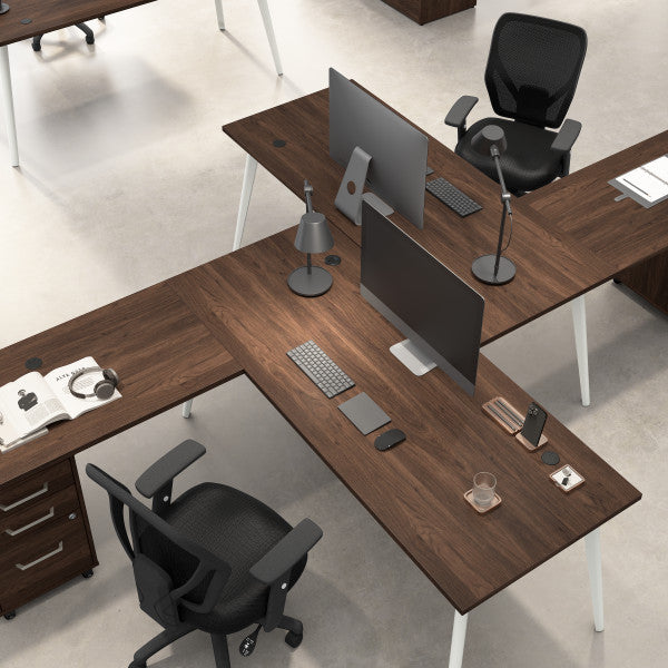 Shop Bush Furniture for you Vista 60W x 30D Computer Desk with Splayed Metal Legs 05 VSD160BW  color black walnut