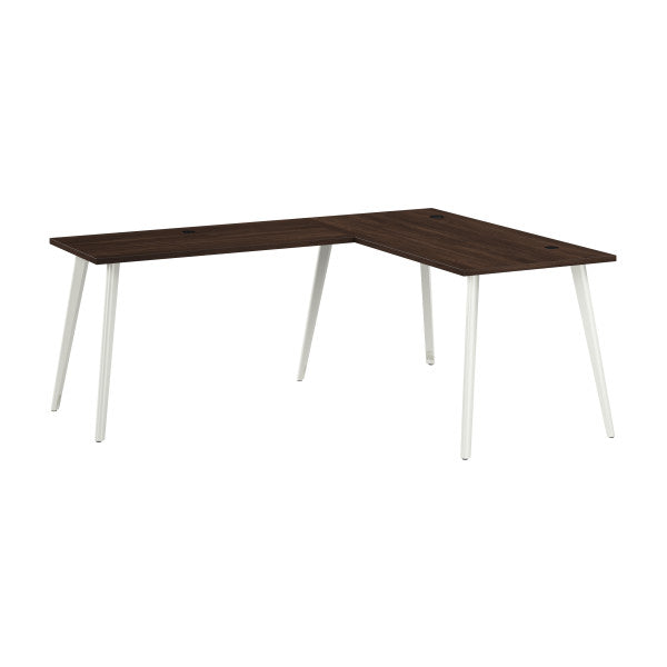 Shop Bush Furniture for you Vista 60W x 30D L Shaped Desk with Splayed Metal Legs 02 VST004BW  color black walnut