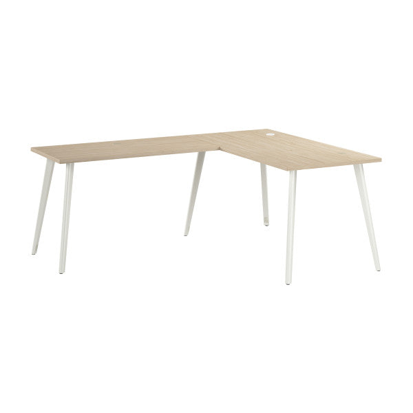 Shop Bush Furniture for you Vista 60W x 30D L Shaped Desk with Splayed Metal Legs 02 VST004NE  color natural elm