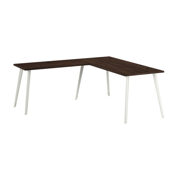 Shop Bush Furniture for you Vista 72W x 30D L Shaped Desk with Splayed Metal Legs 02 VST003BW  color black walnut