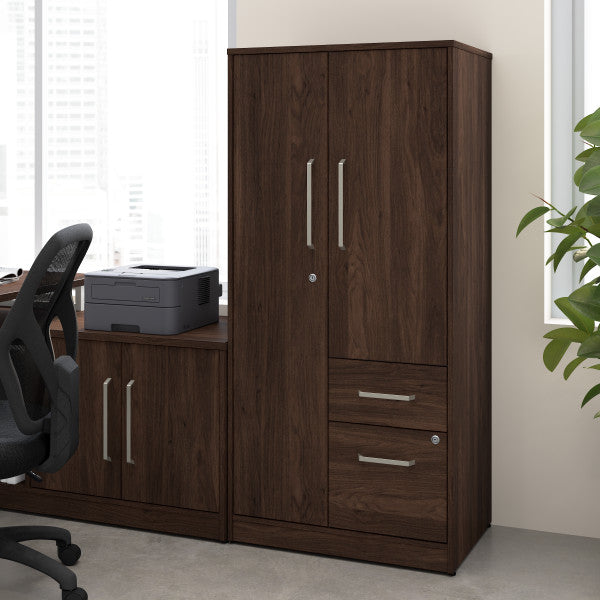 Shop Bush Furniture for you Vista Wardrobe Cabinet with Drawers 01 VSS130BWK  color black walnut