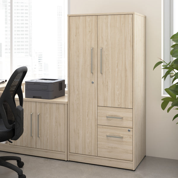 Shop Bush Furniture for you Vista Wardrobe Cabinet with Drawers 01 VSS130NEK  color natural elm