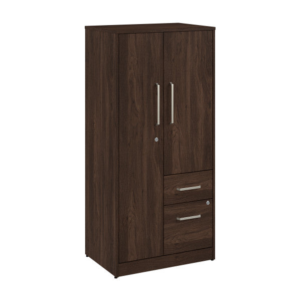 Shop Bush Furniture for you Vista Wardrobe Cabinet with Drawers 02 VSS130BWK  color black walnut